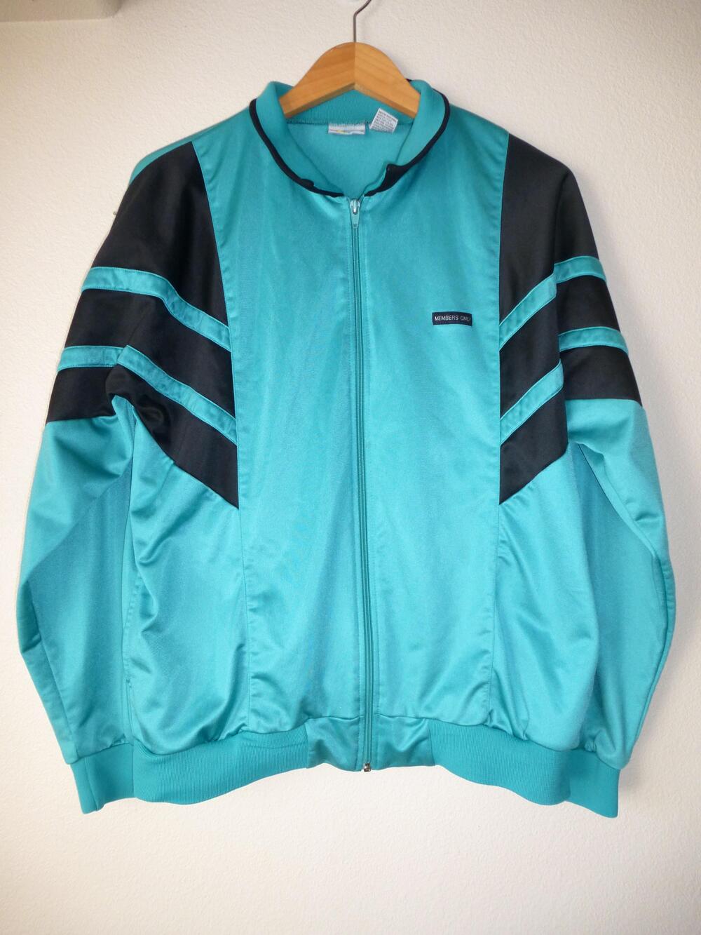 Members Only Track Jacket Mens Large Colorblock Zip Polyester 80s Retro